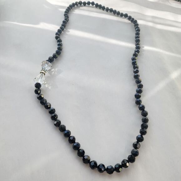 HEIDI DAUS "Full Of Possibilities" black Necklace Swarovski Crystal Long Bow - Picture 7 of 10